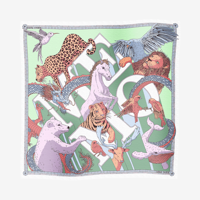 Animals silk scarf - Limited edition | Memo Paris